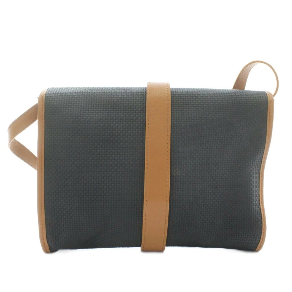 Saint Laurent Yves Shoulder Bag Clutch Leather Triangle Black Brown XZ